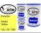 Preview: Porsche, Pastel Yellow, 12L / Q1 12M: 500ml Lackdose + 500ml Klarlack + 250ml Härter - Set, von ATW Autoteile West.